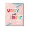 Stupell Industries Merry & Bright Pastel Phrase Canvas Wall Art